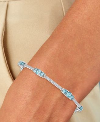 Cubic Zirconia (4.9 ct. t.w.) Rhodium Over Sterling Silver Tennis Bracelet