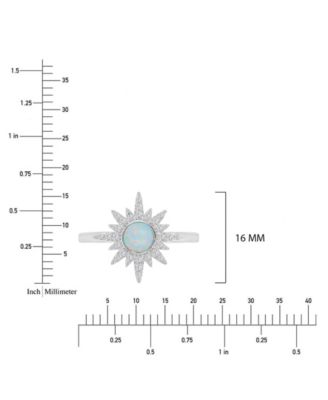Opal and Cubic Zirconia (0.288 ct. t.w.) Starburst Ring