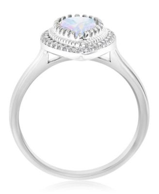 Cubic Zirconia (2.56 ct. t.w.) and Aurora Borealis (2.56 ct. t.w.) Pear Halo Ring