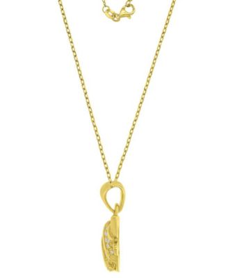 White Diamond (0.1 ct. t.w.) Fish Necklace in 10k Yellow Gold