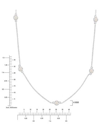 Created Opal (0.35 ct. t.w.) Station Necklace in Rhodium Over Sterling Silver