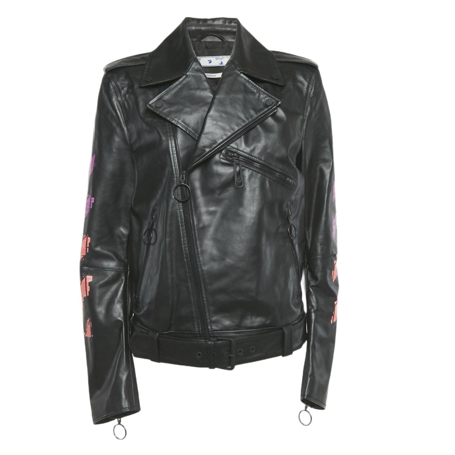 Women's Black Arrow Painted Leather Jacket