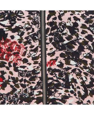 Women's Pink/black Printed Crepe Reversible Billy Leo Jacket