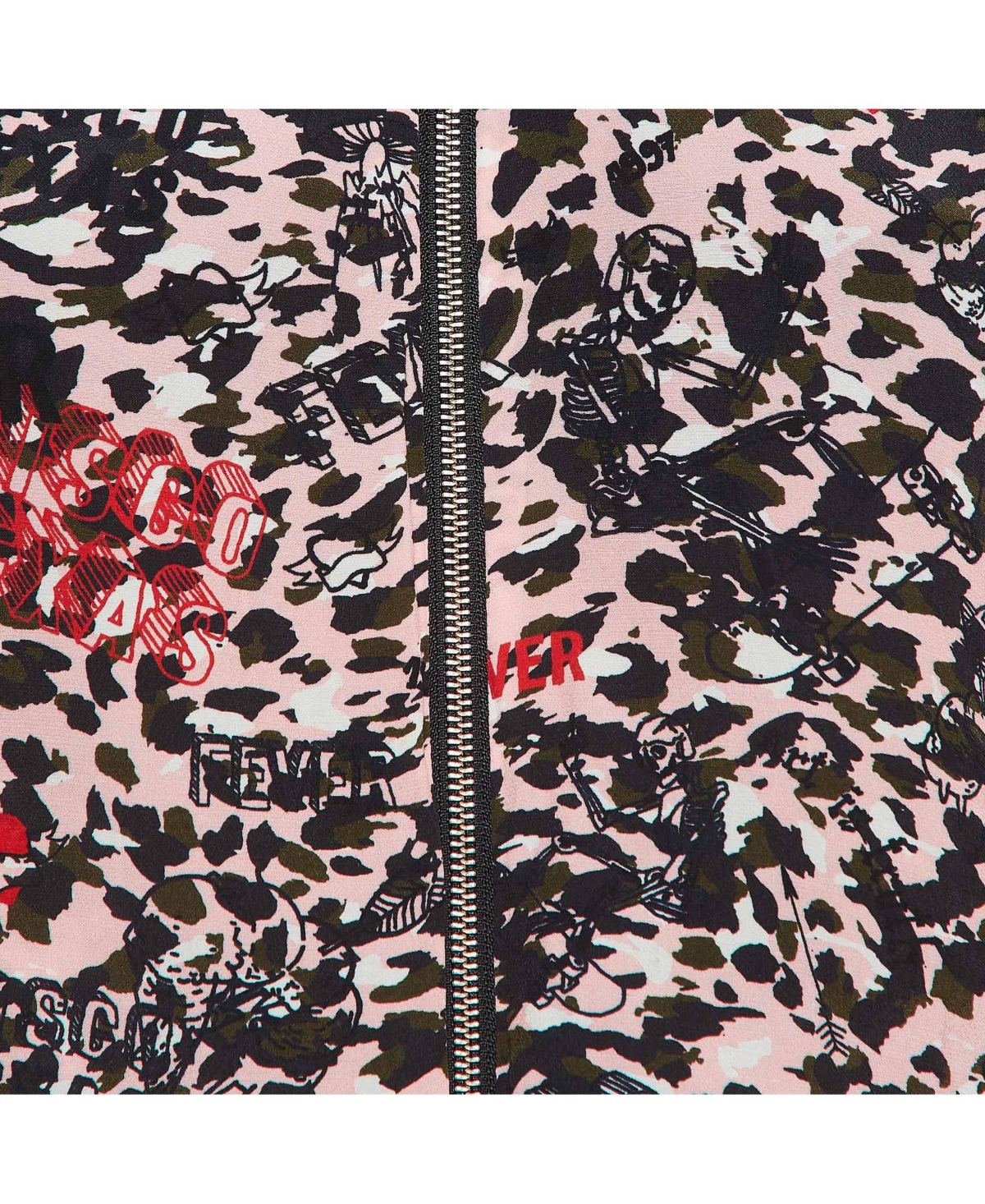 Pre-Owned Zadig & Voltaire Women's Pink/black Printed Crepe Reversible Billy Leo Jacket