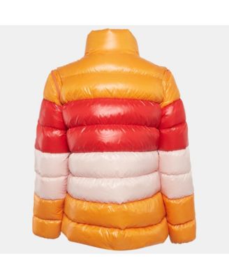 Women's Multicolor Nylon Detachable Sleeve Puffer Down Jacket
