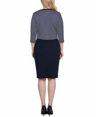 Petite 3/4 Sleeve Jacket and Dress Set