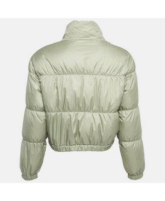 Women's Light Green Synthetic Puffer Down Jacket