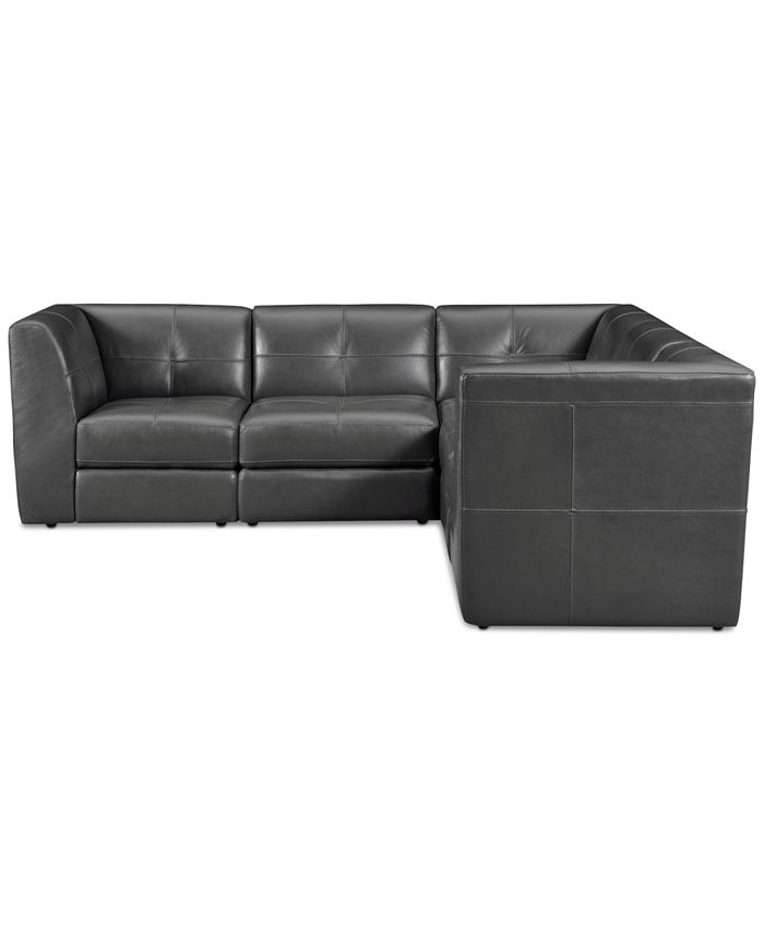 Stacey Leather 6 Piece Modular Sectional Sofa | Baci Living Room