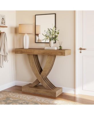 43.3 Inch Entryway Table, Farmhouse Wooden Console Table Behind The Couch, Rectangular Sofa Table for Entrance, Hallway, Living Room, Foyer