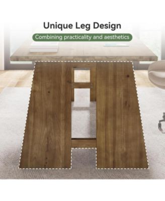 Solid Wood Executive Desk, 70.9-Inch Long Office Computer Desk with Sturdy Wooden Legs, Farmhouse Workstation