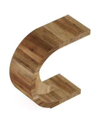 C-Shaped End Table Set of 2, Side Table for Couch Sofa Living Room Bedroom Small Space, Nightstand