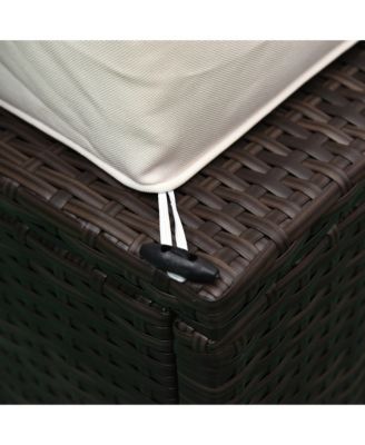 6-Piece Outdoor Patio Rat Wicker Furniture Sofa Set w/ Cushion