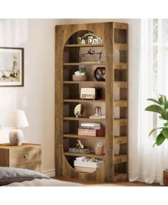 70.87" Tall Arched Bookshelf, 8-Tier