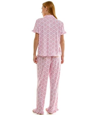 Women's Mommy and Me Notch Collar Top & Pants, 2-Piece Set