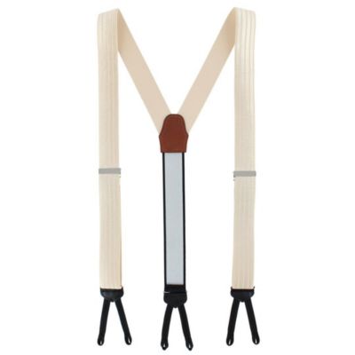 Men's Jefferson Brushed Pinstripe Elastic Formal End Suspenders