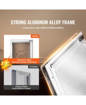 XL Pet Door with Aluminum Frame and Lock, 16.65" x 27.44", Weatherproof Flap Design