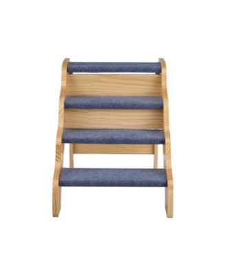 4-Step Wooden Pet Stairs for High Beds, Sofa, or Car, Non-Slip Surface, 150 lb Capacity