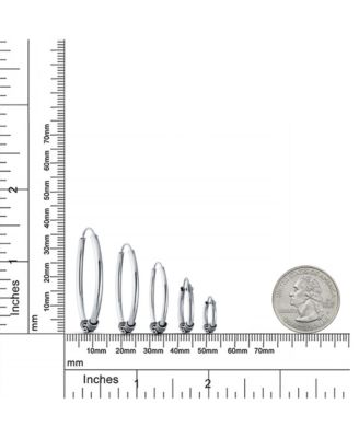 Bali Tribal Continuous Endless Tiny Hoop Earrings Oxidized .925 Sterling Silver .75 Inch Diameter