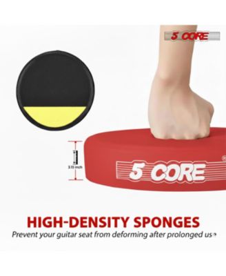 Guitar Stool 3.15" Padded Chair Foldable Heavy Duty Music Seat Built in Foot Rest Guitar Stand