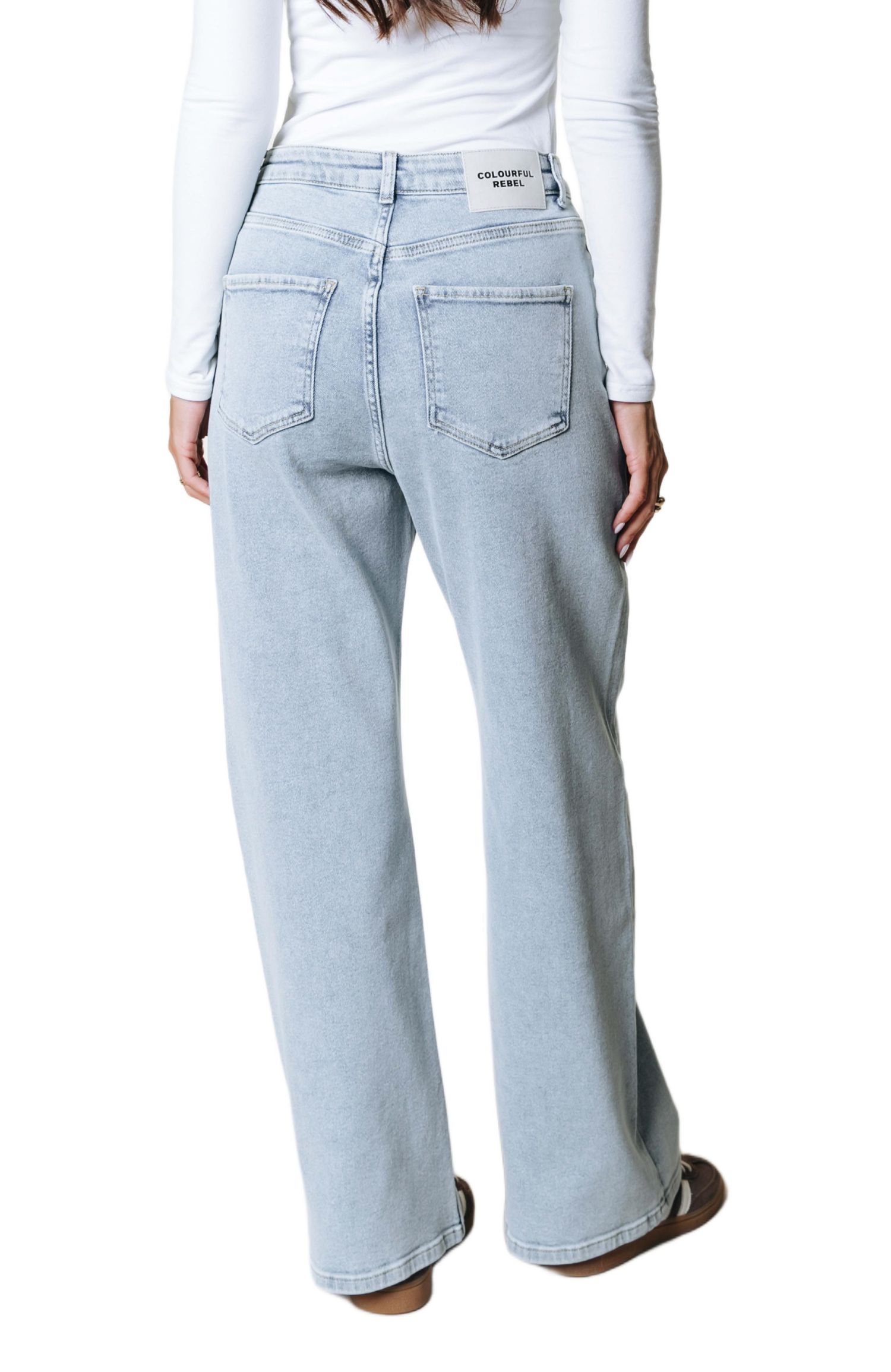 Women's Gaias CR Logo High Rise Straight Leg Denim Pants