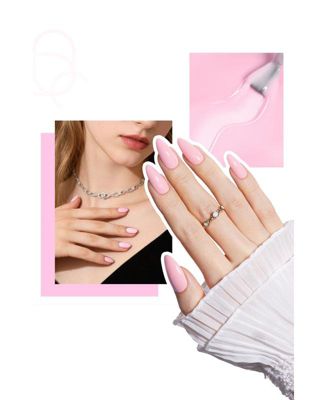 Nude Pink Gel Nail Polish Kit with UV LED Light