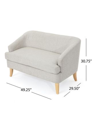 Mid-Century Modern Loveseat with Flared Legs and High-Density Foam
