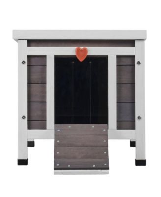 Weatherproof Outdoor Cat House Shelter with PVC Door Flaps and Open Roof