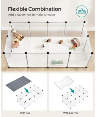 Cat Litter Box Enclosure with Removable Divider, Modular PP Panels, Easy Assembly, 56.3" L