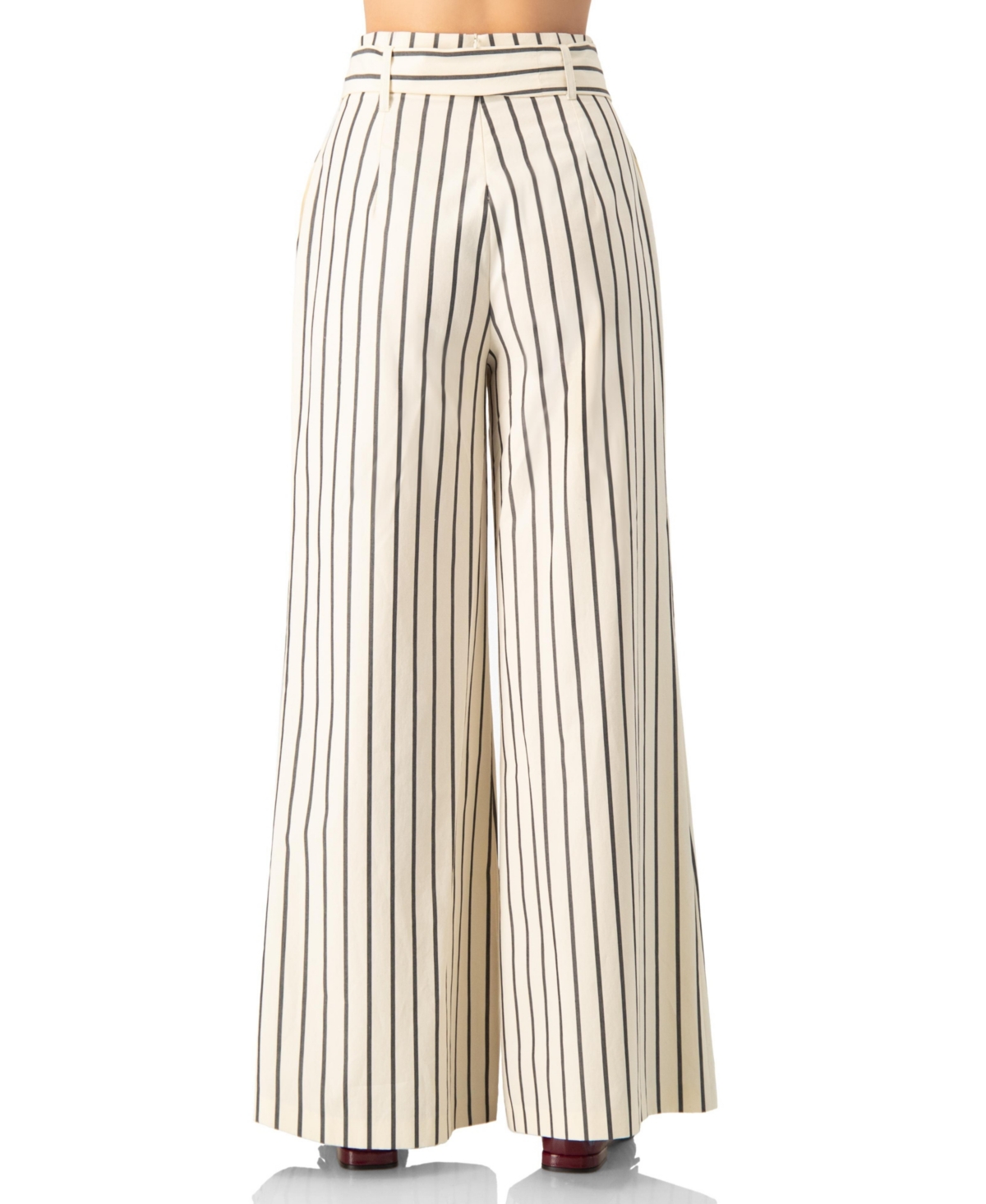 Ivonne Women's Striped Bow-Belted Wide-Leg Trousers