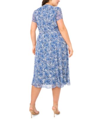 Plus Size Split Neck Shirt Dress