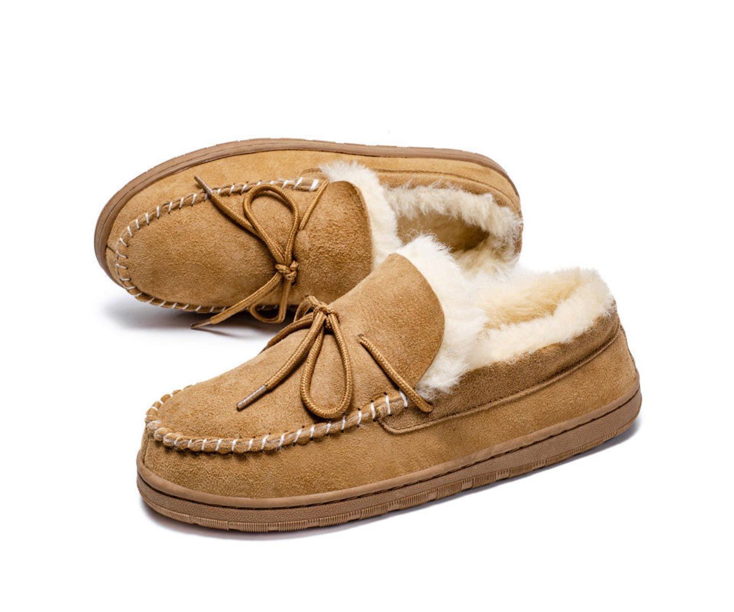 Мужские тапочки PAZSTOR Real Shearling Slippers Spring, цвет: Каштановый — фото 5