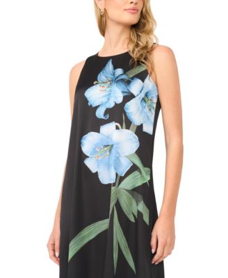 Women's Crewneck Drop Waist Tiered Maxi Dress