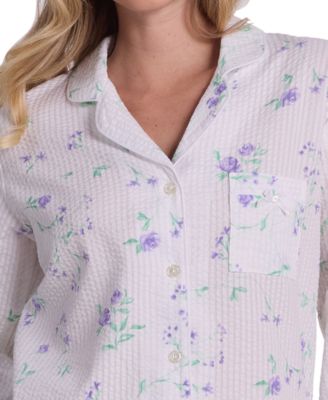 Women's Printed Long-Sleeve Top & Pajama Pants, 2-Piece Set