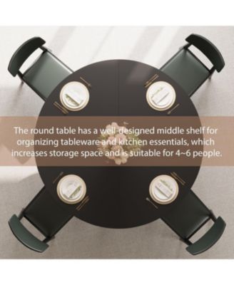 Kitchen Table 47.2 inch Round Dining Table for Dining Room, Home Office, Living Room