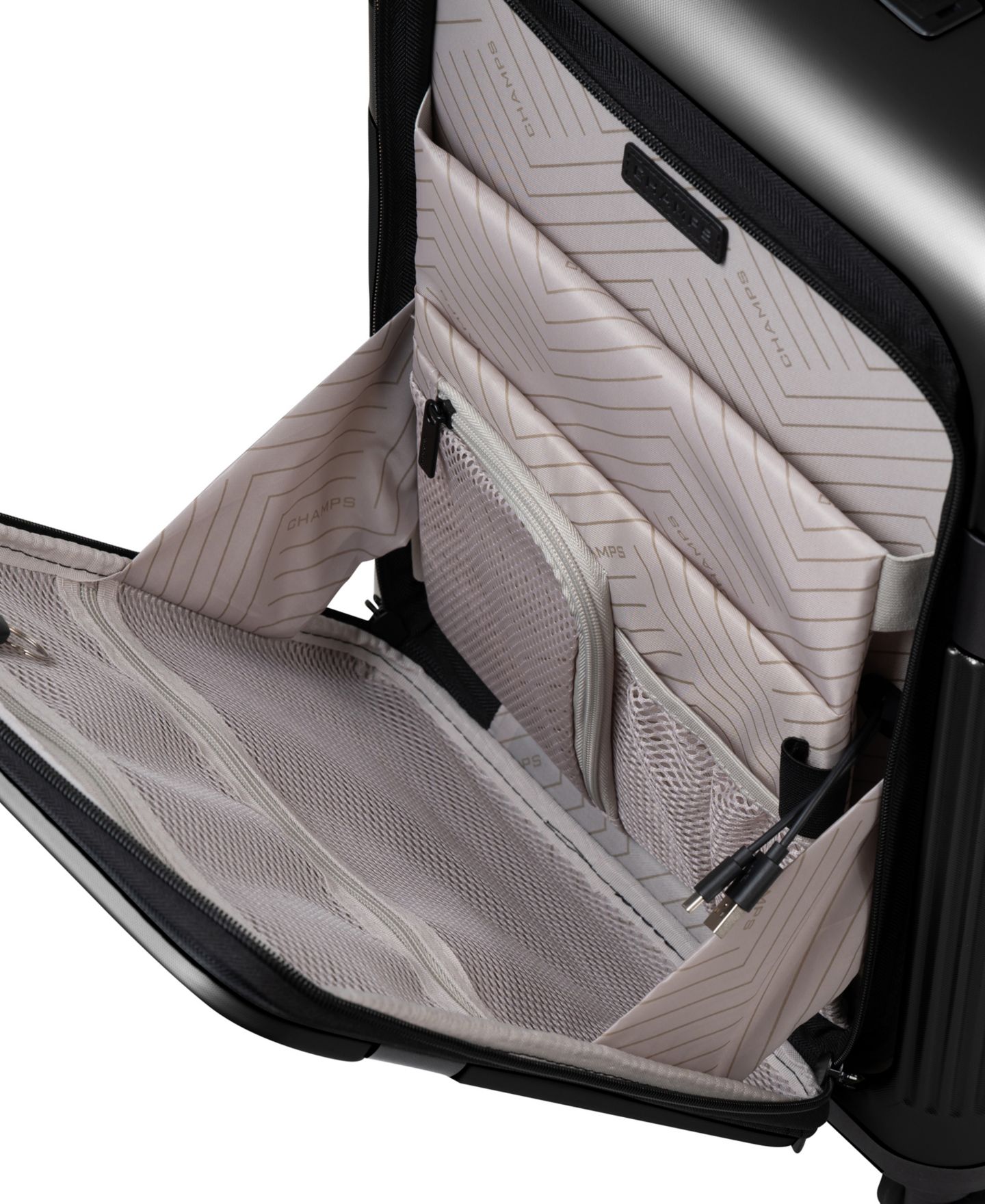 Чемодан CHAMPS Onyx II Collection Small Carry-on Luggage, цвет: Чёрный — фото 8
