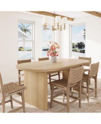 Kitchen Table 70 Oval Dining Table for 6 to 8 People Long Large Kitchen Table for Dining Room, Home Office, Living Room