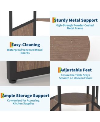 Kitchen Table 47 Inch Round Dining Table for 4-6 Person Farmhouse Kitchen Table