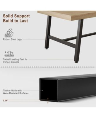 Kitchen Table Large Rustic Wood Dining Table for Dining Room, Home Office, Living Room