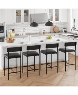 Kitchen Table Bar Stools Set of 4 37 Inch Barstools for Dining Room, Home Office, Living Room