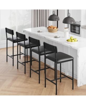 Kitchen Table Bar Stools Set of 4 37 Inch Barstools for Dining Room, Home Office, Living Room