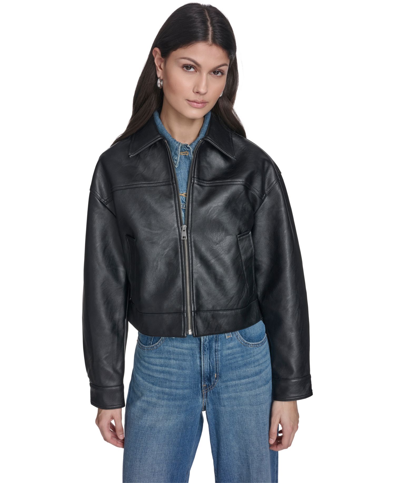 Women's Laydown Collar Zip-Front Jacket