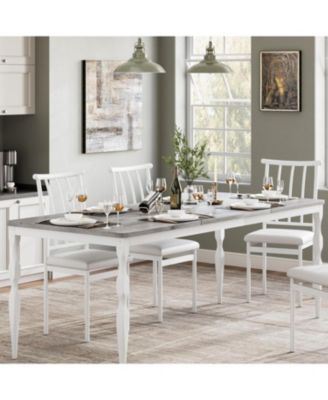 Kitchen Table 71 Inch Farmhouse Dining Table for 6-8 People Rectangular Wood Kitchen Table for Dining Room, Home Office