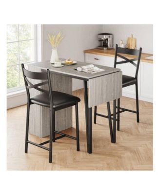 Kitchen Table 3Piece 36in Wooden Counter Height Dining Table Setfor Dining Room, Home Office, Living Room