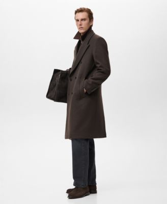 Men's Relaxed-Fit Double-Breasted Wool Coat