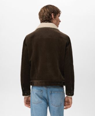 Men's Shearling-Effect Lining Corduroy Jacket