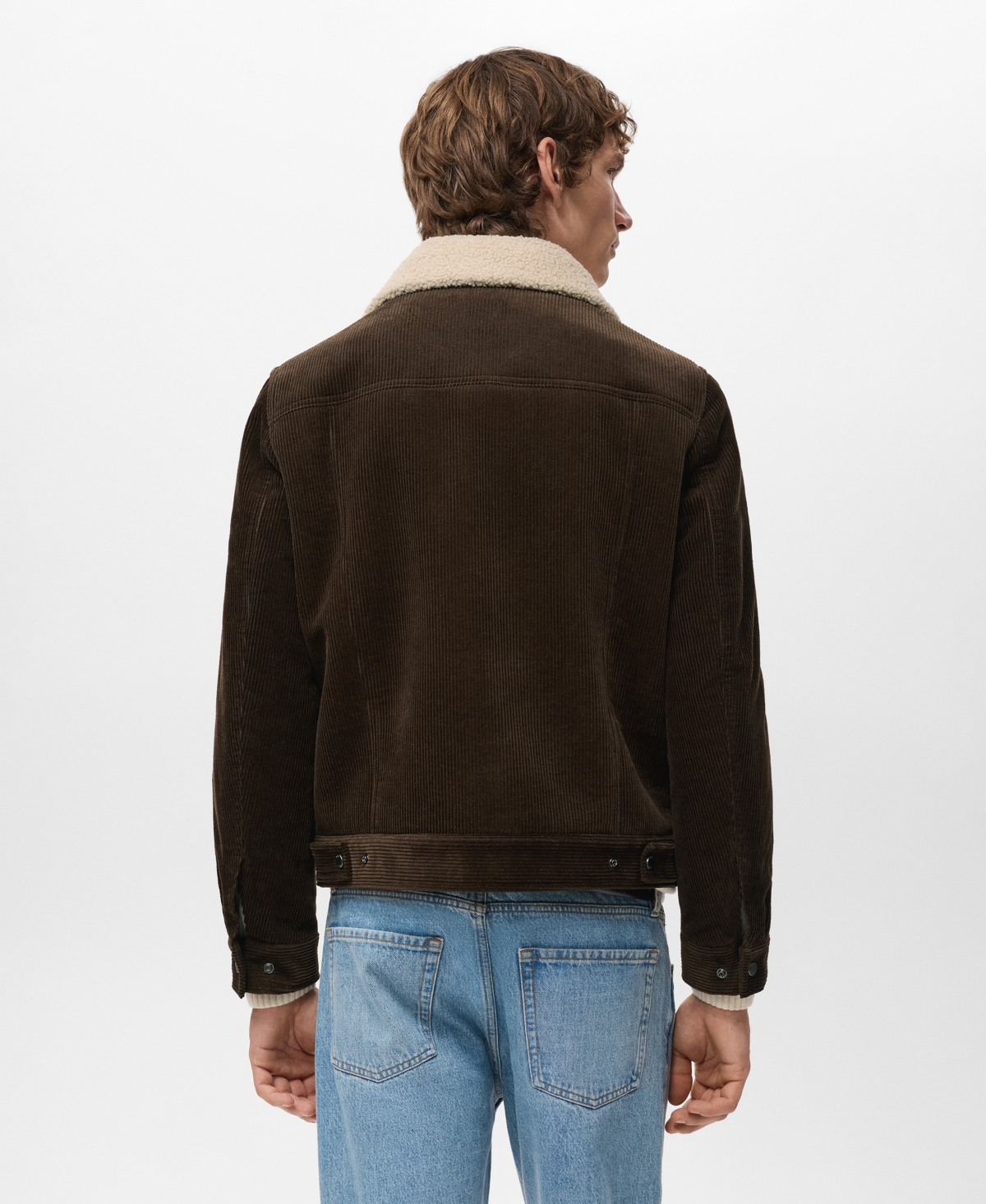 Mango Men's Shearling-Effect Lining Corduroy Jacket