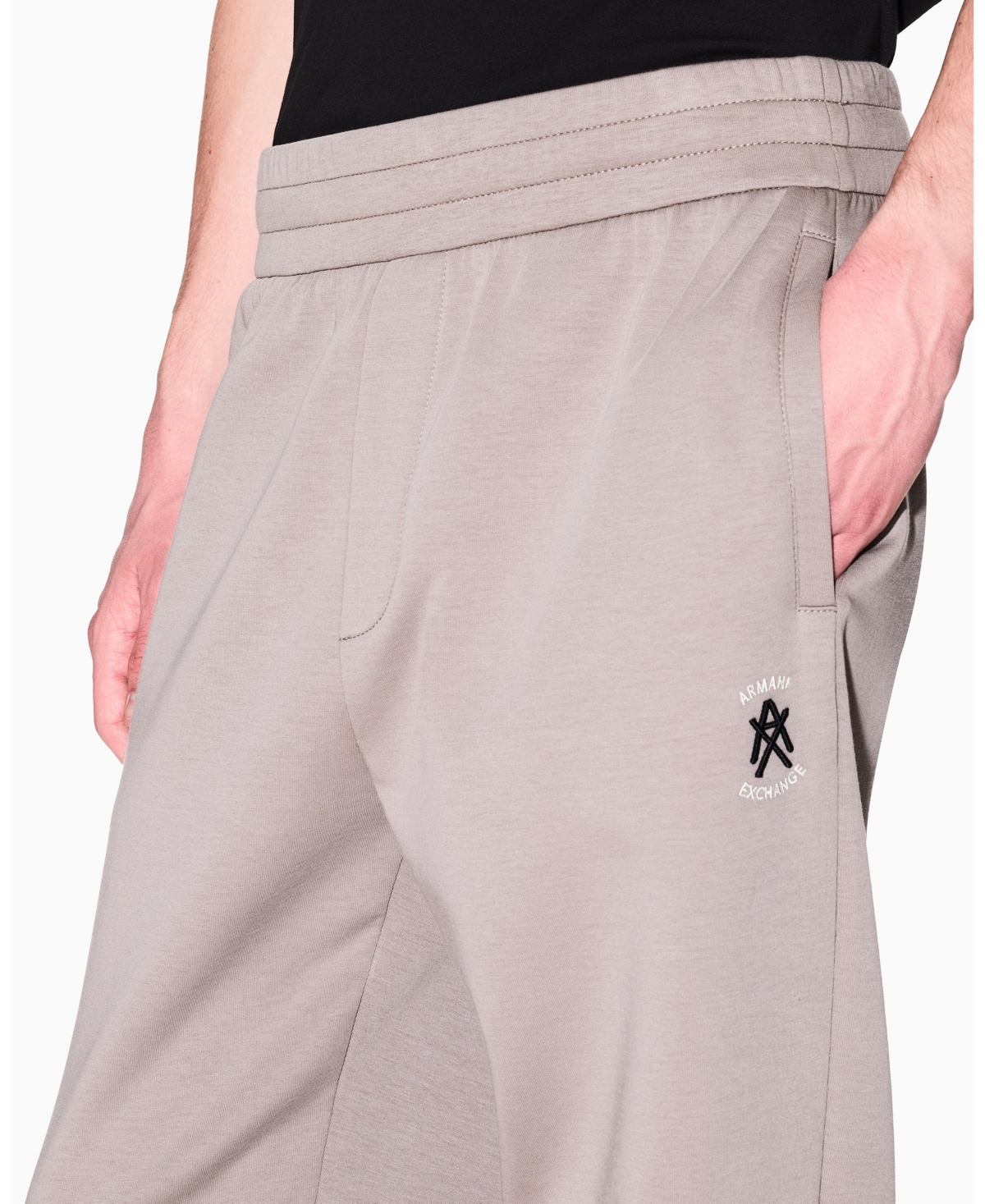 A|X Armani Exchange Men's Fleece with Logo Patch Jogger Pants