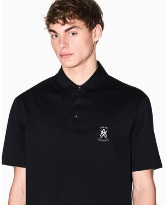 Men's Short Sleeve Mercerized Cotton Logo Polo Shirt