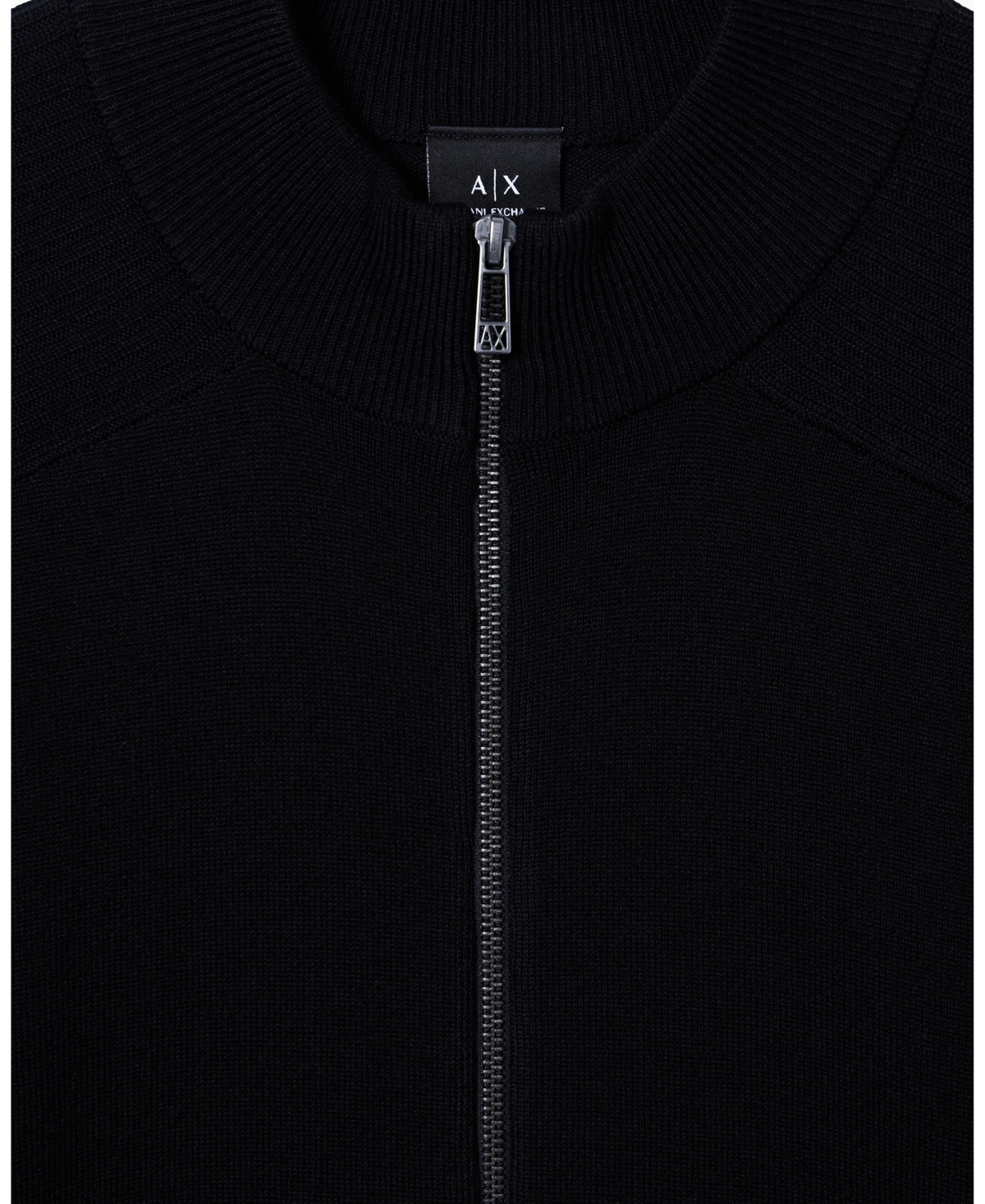 A|X Armani Exchange Men's Ribbed Full Zip Cardigan Sweater