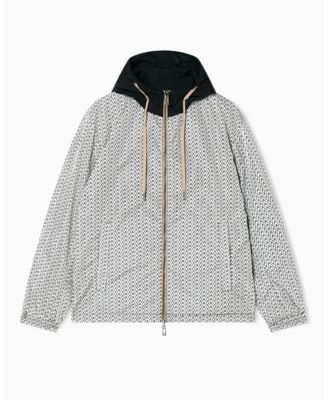 Men's Allover Logo Print Windbreaker Jacket